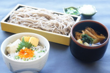 茸つけ汁蕎麦とミニしらす丼